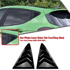 Gloss Black Rear Window Side Louver Shutter Cover For Ford Fiesta MK8 2018-2024 - Picture 1 of 7