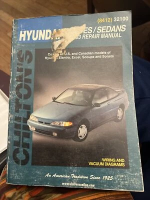 Manual de reparación automática de Chilton 1986 a 1993 Hyundai Elantra Excel Scoupe Sonata Foto 1 de 3