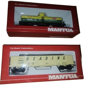 Vtg HO Mantua Set LOT w/ Dupont HEAVY 35' TANK CAR & READING HOPPER - Picture 1 of 12
