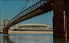 Ohio Cincinnati Riverfront Stadium suspension bridge ~ postcard  sku903