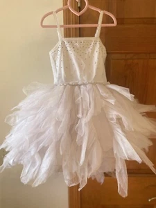 Ooh La La Couture White Swarovski Devin High Low Girls Dress size 4T. - Picture 1 of 7