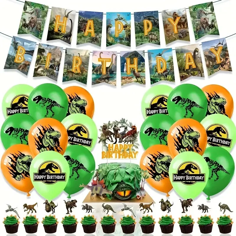 JURASSIC PARK DINOSAUR Balloon Party Birthday Decorations Boys Girls Balloons
