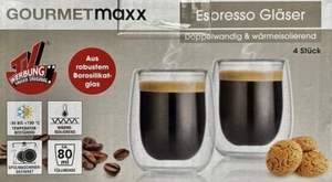 Espresso-Gläser 80 ml GOURMETmaxx Doppelwandig Borosilikatglas 4er Set - Bild 1 von 3