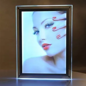Linno® A1A2 Slim LED beleuchtet Wandmontage Kristall Rahmen Poster Display - Bild 1 von 9
