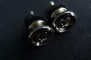 2 pieces/Pair Guitar Strap Belt Metal Buttons With Screws --Nickel - Picture 1 of 3