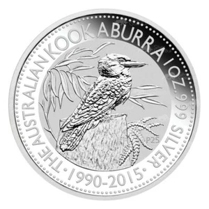 1 x BU 2015 Australian Kookaburra 25th Anniversary 1oz Fine Silver Coin - Picture 1 of 2