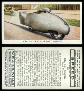 494 cc B.M.W #26 Speed 1938 Wills Cigarette Card - Picture 1 of 1