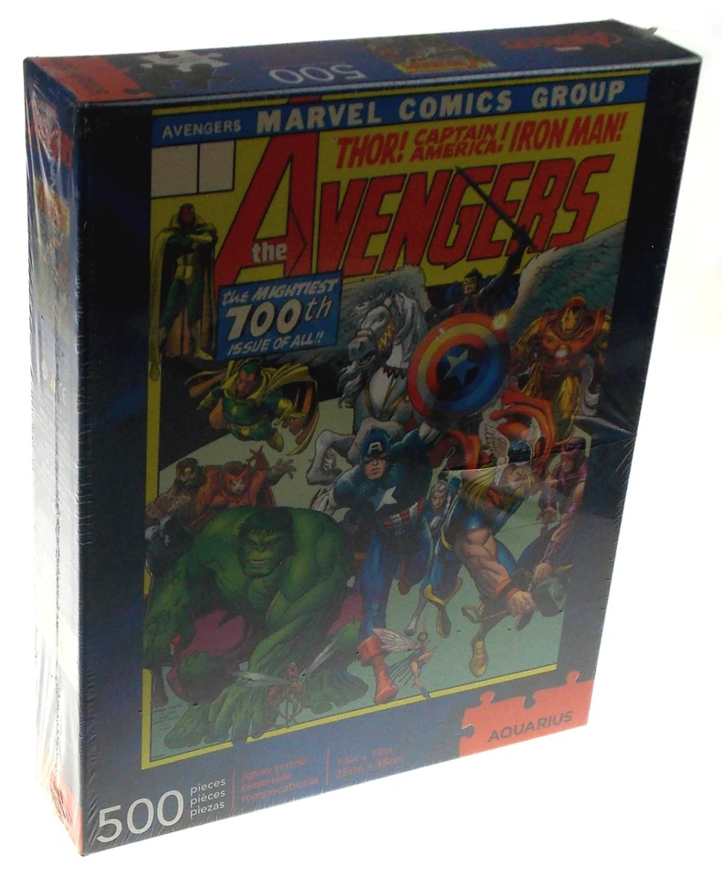 Aquarius Marvel Avengers Cover 500 PC Puzzle Multicolor