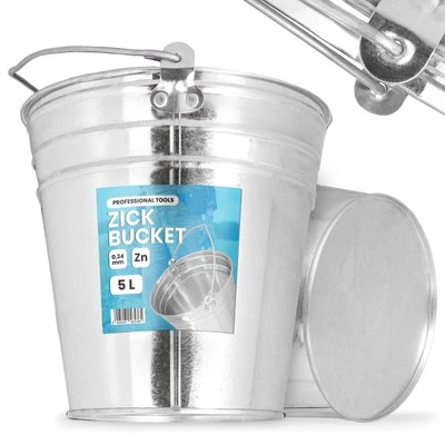 Eimer 5L Metalleimer Wassereimer Zinkeimer Blecheimer Verzinkt Baueimer Garten - Bild 1 von 4