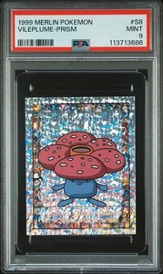 PSA 9 MINT 1999 MERLIN POKEMON S8 VILEPLUME-PRISM - Picture 1 of 4
