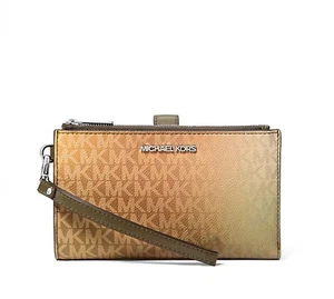 Michael Kors MK Jet Set Travel Double Zip Phone Wristlet Wallet Olive Ombré - Bild 1 von 4