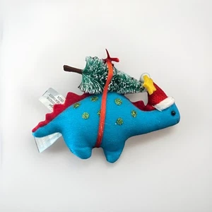 Target Wondershop fieltro azul con dinosaurio adorno de Navidad NUEVO CON ETIQUETA RETIRADO - Imagen 1 de 4