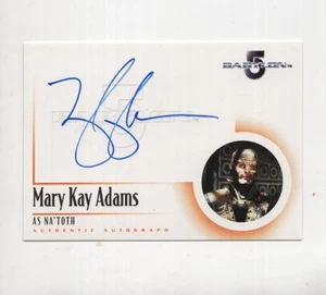 MARY KAY ADAMS AUTOGRAPH BABYLON 5 NA'TOTH #A8 AUTO CARD RITTENHOUSE ARCHIVES - Picture 1 of 2