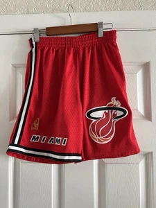 Miami Heat Mitchell Ness Boys Large Hardwood Classic Big Face Shorts Turquoise - Picture 1 of 4