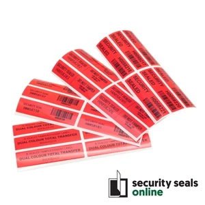 Red 100mm x 25mm Dual-Colour Tamper Evident Security Seal VOID Labels Stickers - Bild 1 von 6
