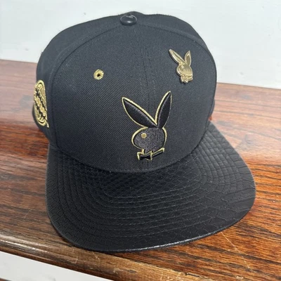 Playboy  Cap Hat Black and Gold Adjustable One Size Fits Most OSFM - Image 1 of 4