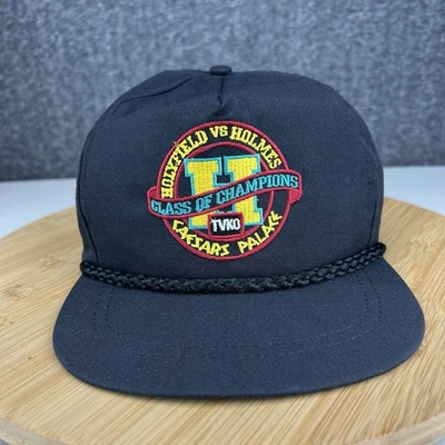 Gorra de boxeo Holyfield vs Holmes 1992 vintage con correa negra Caesars Palace Foto 1 de 4