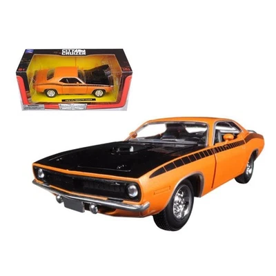 New Ray 71875 1970 Plymouth Cuda Orange with Black 1/24 Diecast Model Car - Image 1 of 2