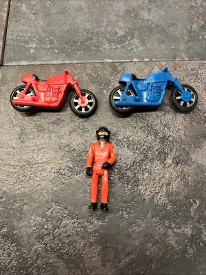 VTG Dare Devil Stunt Action Team Figure 1976 Fisher Price Motorcycle Blue Red - image 1 of 4