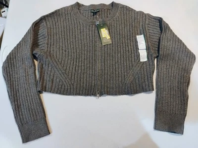 Cárdigan para mujer con cremallera frontal - Wild Fable gris oscuro M Foto 1 de 3