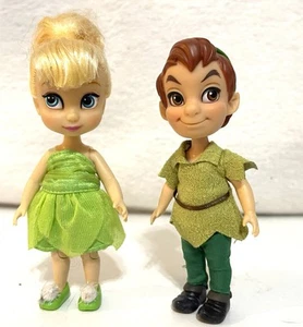 Disney Store Animator Collection Peter Pan & Tinkerbell 5" Mini Muñeca Figura RARA - Imagen 1 de 6