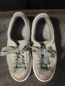 Puma Women's Luna Lux Suede Lace Up Platform Sneakers Size 7 - Picture 1 of 15