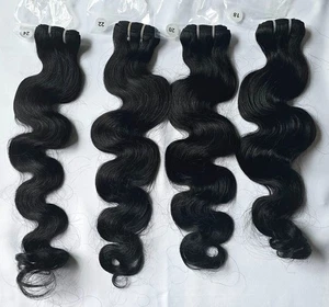 16A roh 4 Bündel Echthaar Virgin Remy Körper Welle 18 20 22 24 Zoll doppelter Schuss - Bild 1 von 8