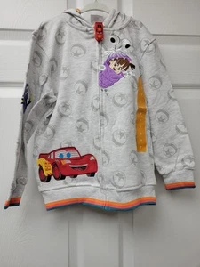 Disney 100 Pixar Character Jacket Hoodie Size 7 Gray NWT - Picture 1 of 6
