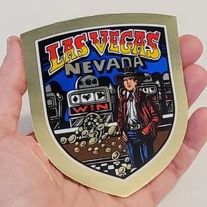 VTG Las Vegas Nevada Foil Decal Travel Sticker Casino Slot Machine USA 80's-90's - Picture 1 of 4