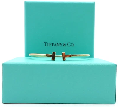 正品 Tiffany&Co. 手链 Tiffany T 线窄手镯 18K 750 黄金 — 第 1/4 张图片