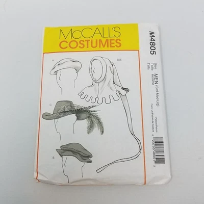 M4805 McCalls SEWING Pattern Costume Renaissance Medieval Hats Poet Mens S M L - Image 1 of 4