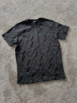 FENDI men's logo monogram t-shirt t shirt tee - black - sz L - Image 1 of 4