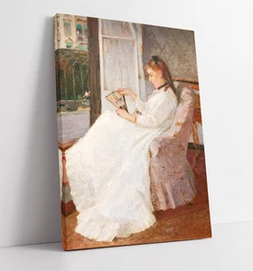 YOUNG WOMAN AT WINDOW, BERTHE MORISOT- DECOR DEEP FRAMED CANVAS WALL ART PRINT - Picture 1 of 2
