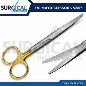 T/C Mayo Dissecting Scissors Curved 5.50" Stainless Steel German Grade - Picture 1 of 8