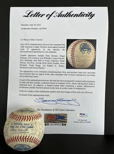 1986 AL All-Star Team Signed Baseball,Puckett,Brett,Ripken PSA/DNA 37 Autos,(B35 - Picture 1 of 12