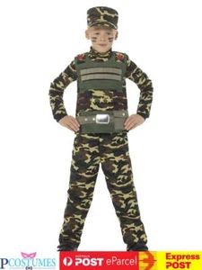 Camouflage Army Military Hero Boys Child Soldier Book Week Kids Costume - Picture 1 of 4