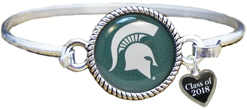 Custom Michigan State Spartans Bangle Bracelet Class of 2017-2025 Graduation MSU Cover