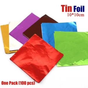 10x10cm Glossy Colorful Metallic Foil Paper Sheets - Gift Wrapping DIY Crafts - Picture 1 of 5