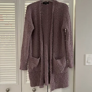 Tecrew Damen Freizeit Open Front Popcorn Lavendel Strickjacke mit Taschen Größe L - Bild 1 von 9