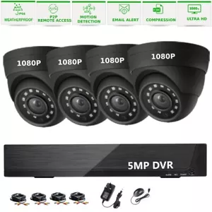 Home Security CCTV System 4CH 5MP DVR 1080P 3000TVL Camera Outdoor +500GB HDD - Picture 1 of 14