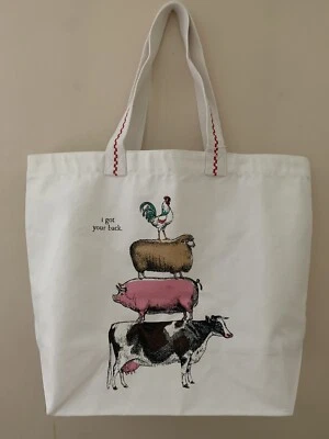"Nuevo bolso de mano de lona de algodón para compradores de granja Bremen Town Musicians 22""" Foto 1 de 4