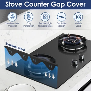 2Pcs Stainless Steel Stove Gap Cover Adjustable Length 13.8 to 27.5inch DKX - Picture 1 of 11