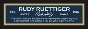 Placa de identificación a color Rudy Ruettiger para foto de camiseta de fútbol autografiada firmada  - Imagen 1 de 2