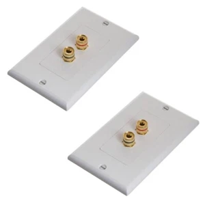 Spring Banana Binding Post Decor Style Wall Plate for One Speaker 2 Port 2-5 pk - Picture 1 of 5