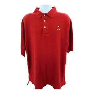 Walt Disney World Mens Golf Red SS Polo Shirt With Embroidered Mickey Mouse XL - Picture 1 of 5