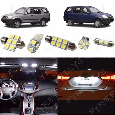 9x White LED lights interior package kit for 2002-2006 Honda CR-V +Tool HV2W - Image 1 of 4
