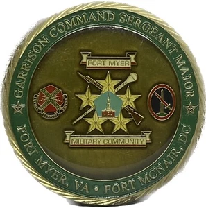 Moneda Desafío DC Sargento Mayor del Comando de Guarnición del Ejército de los Estados Unidos Fort Myer Fort McNair - Imagen 1 de 3