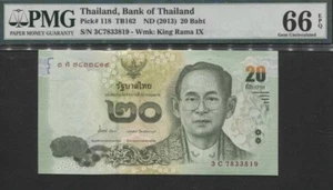 2013 Thailand 20 Baht PMG66 EPQ GEM UNC <P-118> - Picture 1 of 2