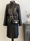 Classic black leather coat knee-length size small brand new Cole Haan