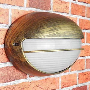 Wandleuchte außen Gold IP44 E27 Glas Aluminium Maritim Außenlampe Wand Terrasse - Bild 1 von 5